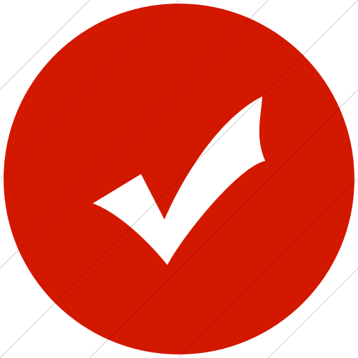 Circle Check Logo - IconsETC » Flat circle white on red classica check mark icon
