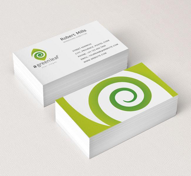 Leaf Business Logo - Green Leaf Logo & Business Card Template Design Love