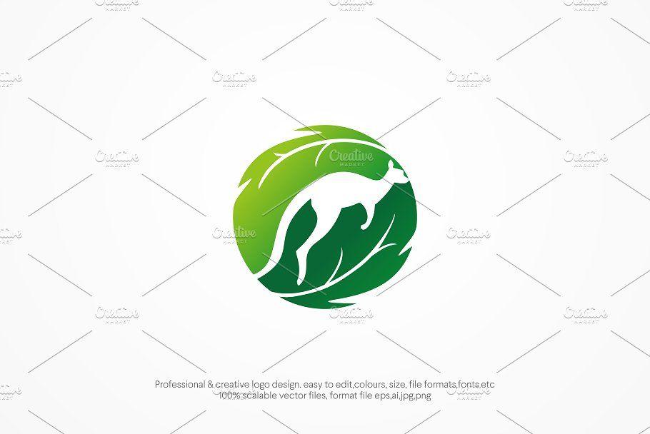 Kangaroo Soccer Logo - Eco Kangaroo Logo template Logo Templates Creative Market