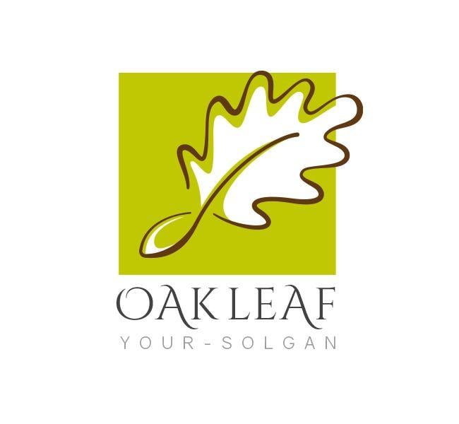 Leaf Business Logo - Oak Leaf Restaurant Logo & Business Card Template - The Design Love