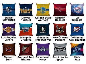 Pro Basketball Logo - Pro Basketball Western Team Variety Logo Cotton Linen Cushion Pillow ...
