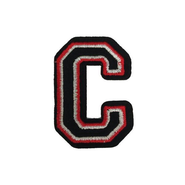 Red Letter C Logo - PC2405C - Black and Red Letter C (Iron On) Embroidery Applique Patch ...