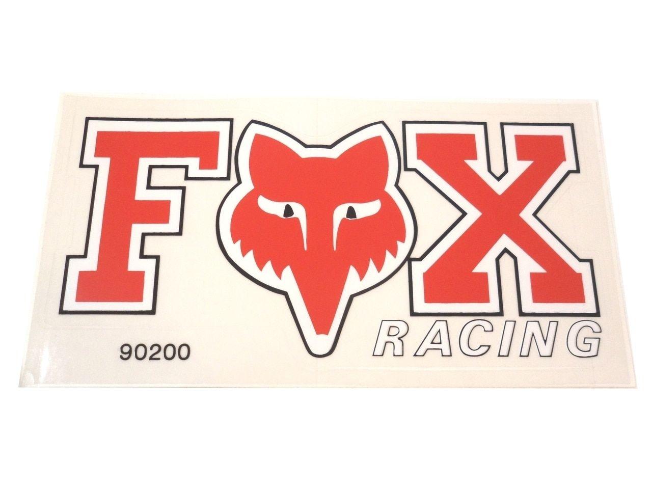 Red and White Racing Logo - Fox Racing Logo Decal - Red & White - Moped Division