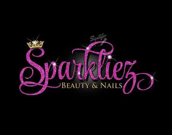 Bling Logo - Glitter bling Beauty Salon Logo Custom Salon Glitter Fuchsia | Etsy