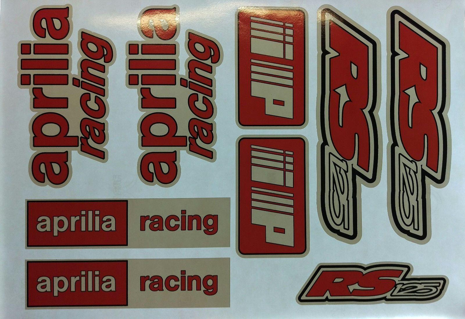 Red and White Racing Logo - Aprilia RS125 DECALS STICKERS RED & WHITE RS 125 Racing IP 9 piece