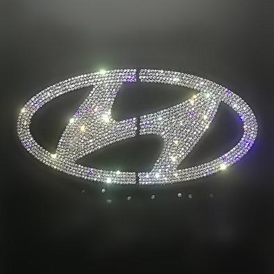 Bling Logo - Hyundai Bling LOGO Front and Rear Grille Emblem w/ Rhinestone