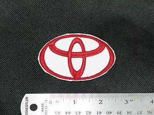 Red and White Racing Logo - TOYOTA RED LOGO RACING LOGO CAR BIKER FORMULA WHITE PATCH - MADE IN ...