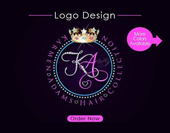 Bling Logo - Hair Collection Logo Design, Initials Diamond Hair Extensions Logo ...