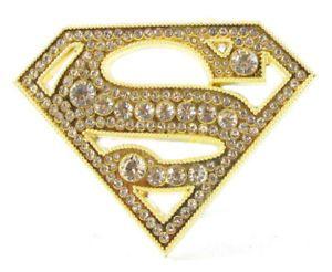 Bling Logo - SUPER HERO S SUPER MAN GOLD BLING LOGO BELT BUCKLE DC SUPERMAN GIRL ...
