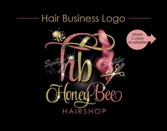 Bling Logo - Hair Extensions Business Logo Glitter Bling Logo Rose Gold | Etsy