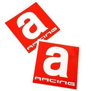 Red and White Racing Logo - Aprilia A RACING Motorcycle graphics stickers decals 80mm x 2PCS Red