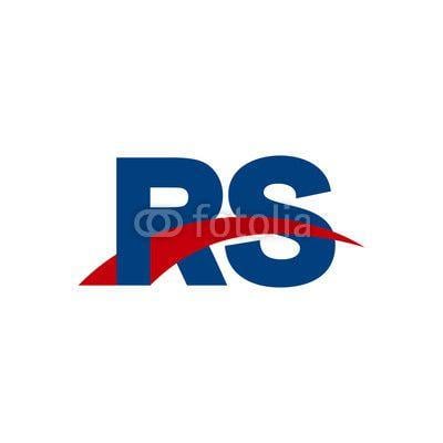 Red and Blue Swoosh Logo - Initial letter RS, overlapping movement swoosh logo, red blue color