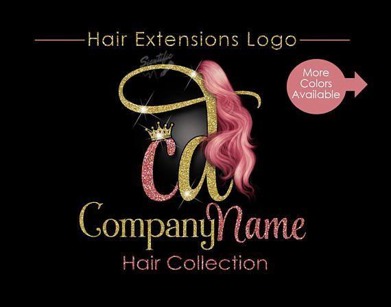 Bling Logo - Hair Extensions Business Logo Glitter Bling Logo Rose Gold Logo ...