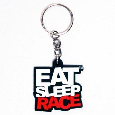 Red and White Racing Logo - Logo Keychain | White/Red - Eat Sleep Race - Racing Lifestyle Apparel