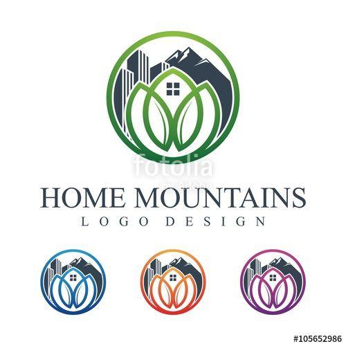 Mountain Flower Logo - Real Estate Logo, Flower, Home, Tower, Mountain, Circle Design Logo ...