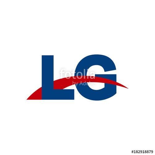 Red and Blue Swoosh Logo - Initial letter LG, overlapping movement swoosh logo, red blue color