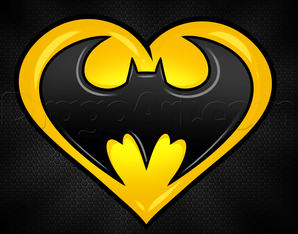 Cool Batman Logo - How to Draw a Batman Heart, Step by Step, Dc Comics, Comics, FREE ...