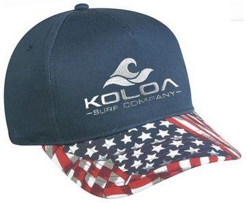 American Surf Company Logo - Koloa Surf Co. American Flag Visor Embroidered Wave Logo Hats