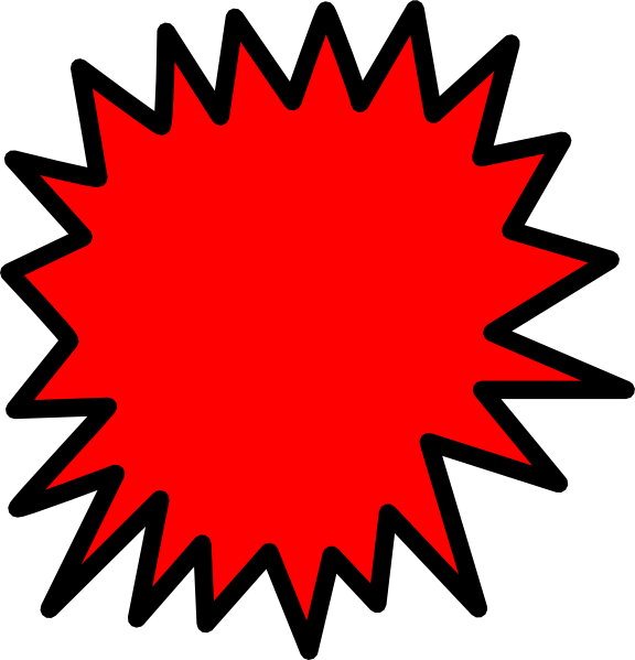 Red Spiky Logo - Comic book explosion png library stock
