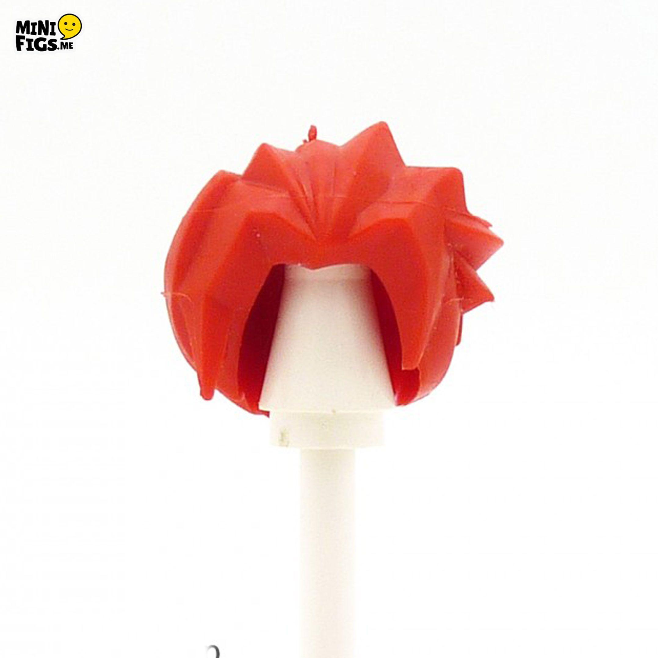 Red Spiky Logo - Bright Red Spiky/Anime LEGO Minifig Hair | MINIFIGS.ME