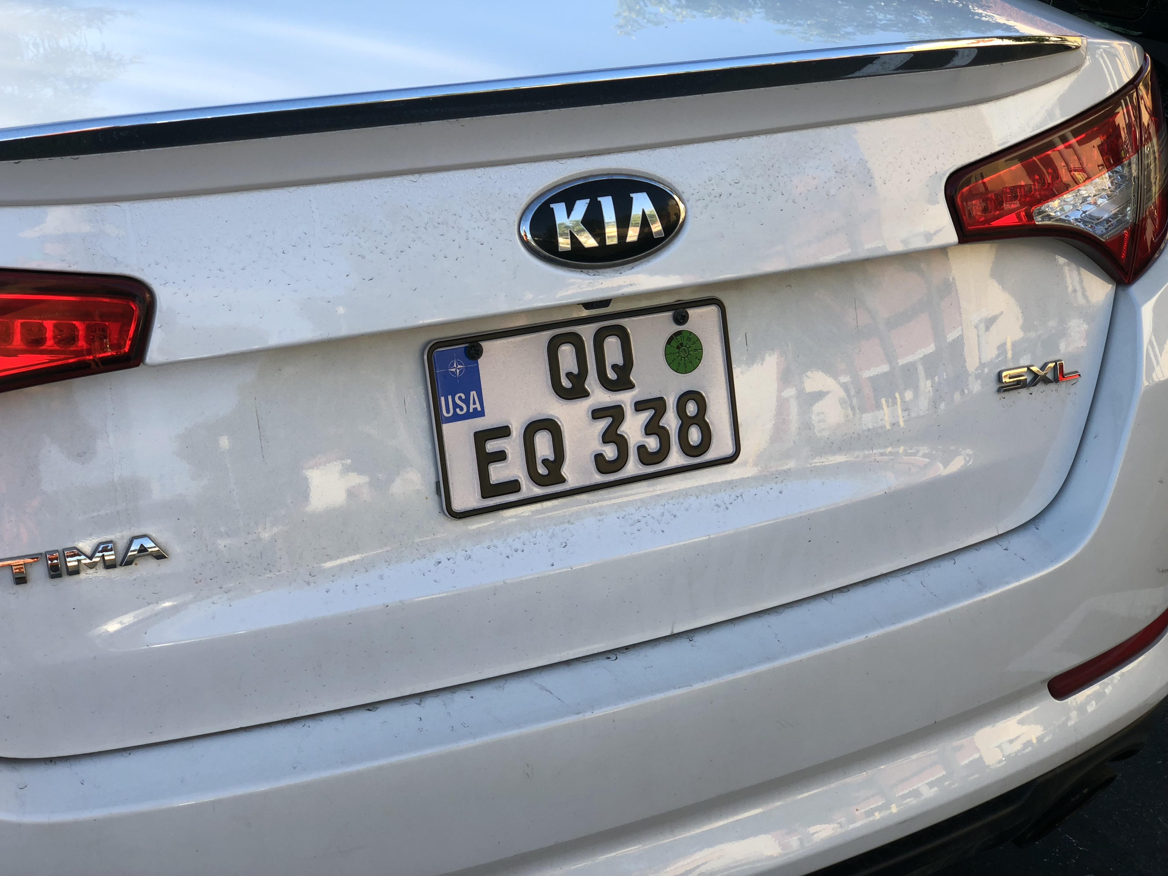 Nato Logo - What's this weird license plate? Notice the NATO logo top left ...