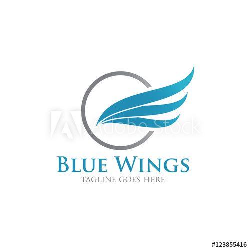 Blue Wings Logo - abstract blue wings logo icon vector template this stock