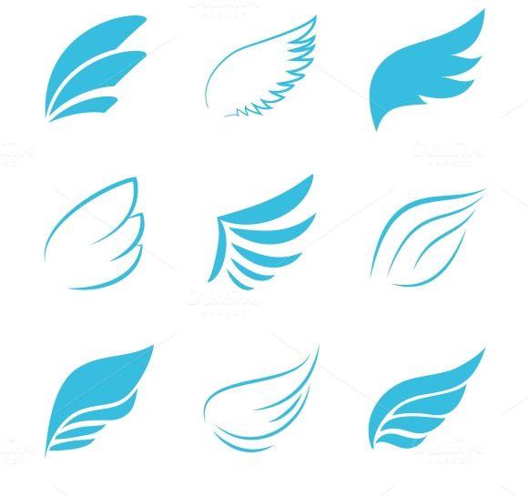 Blue Wings Logo - Vector Blue Wings Icons by Microvector on Creative Market | $5 ...