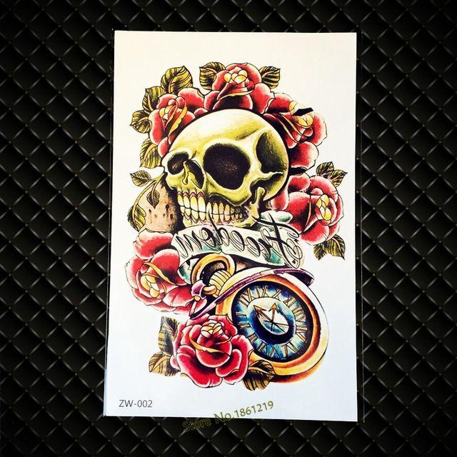 Skull and Roses Logo - 1PC Popular Guns n Roses Logo Temporary Tattoo Stickers, Skull Roses ...