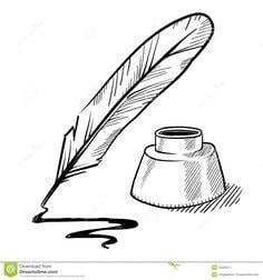 Black and White Quill Logo - Best scroll and inkwell and quill image. Bedspreads