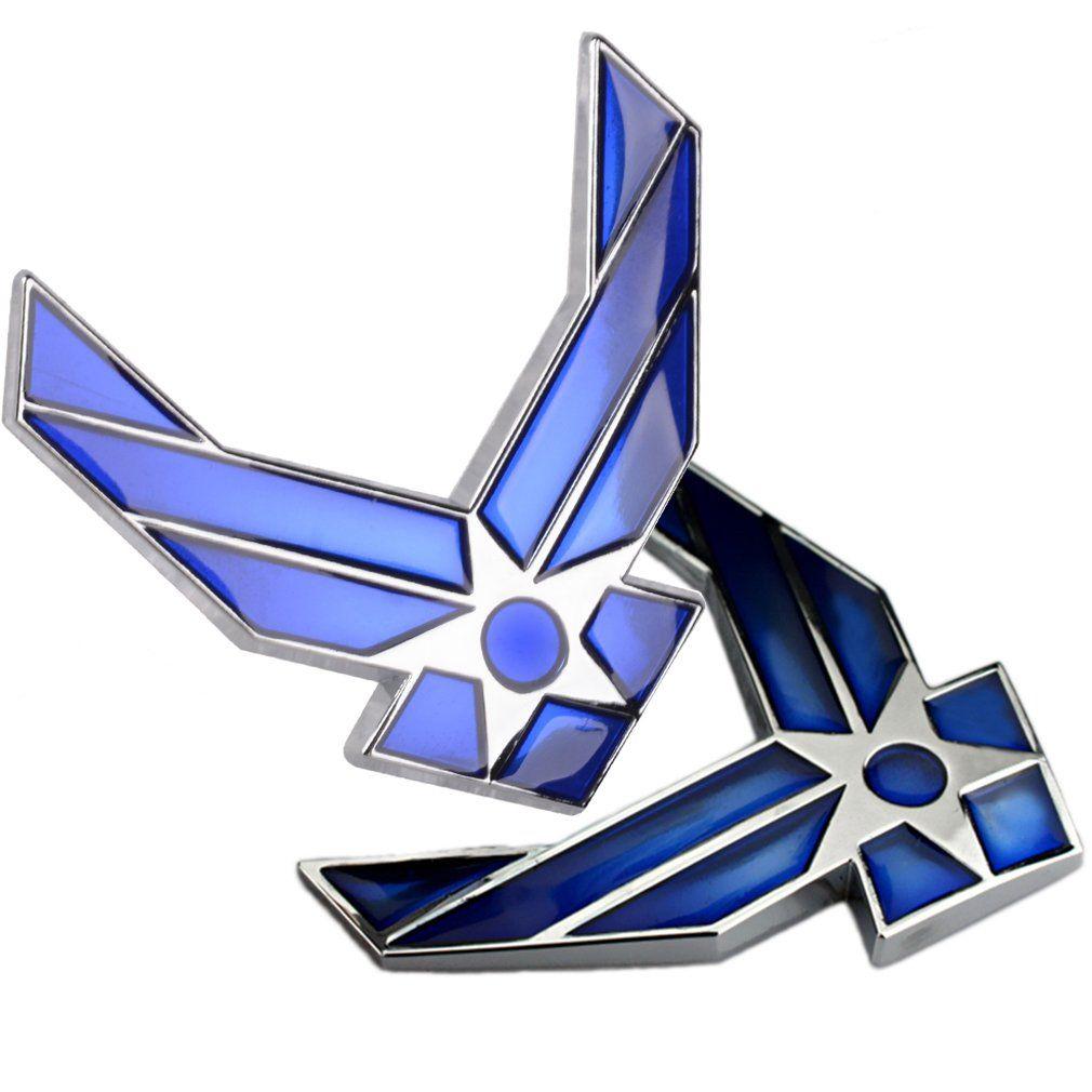 Blue Wings Logo - Amazon.com: 2-Pack Metal US Air Force Emblem 3D Blue Wings Auto ...