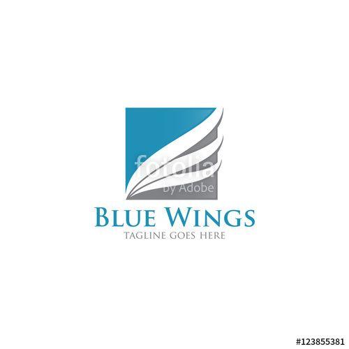 Blue Wings Logo - abstract blue wings logo icon vector template Stock image