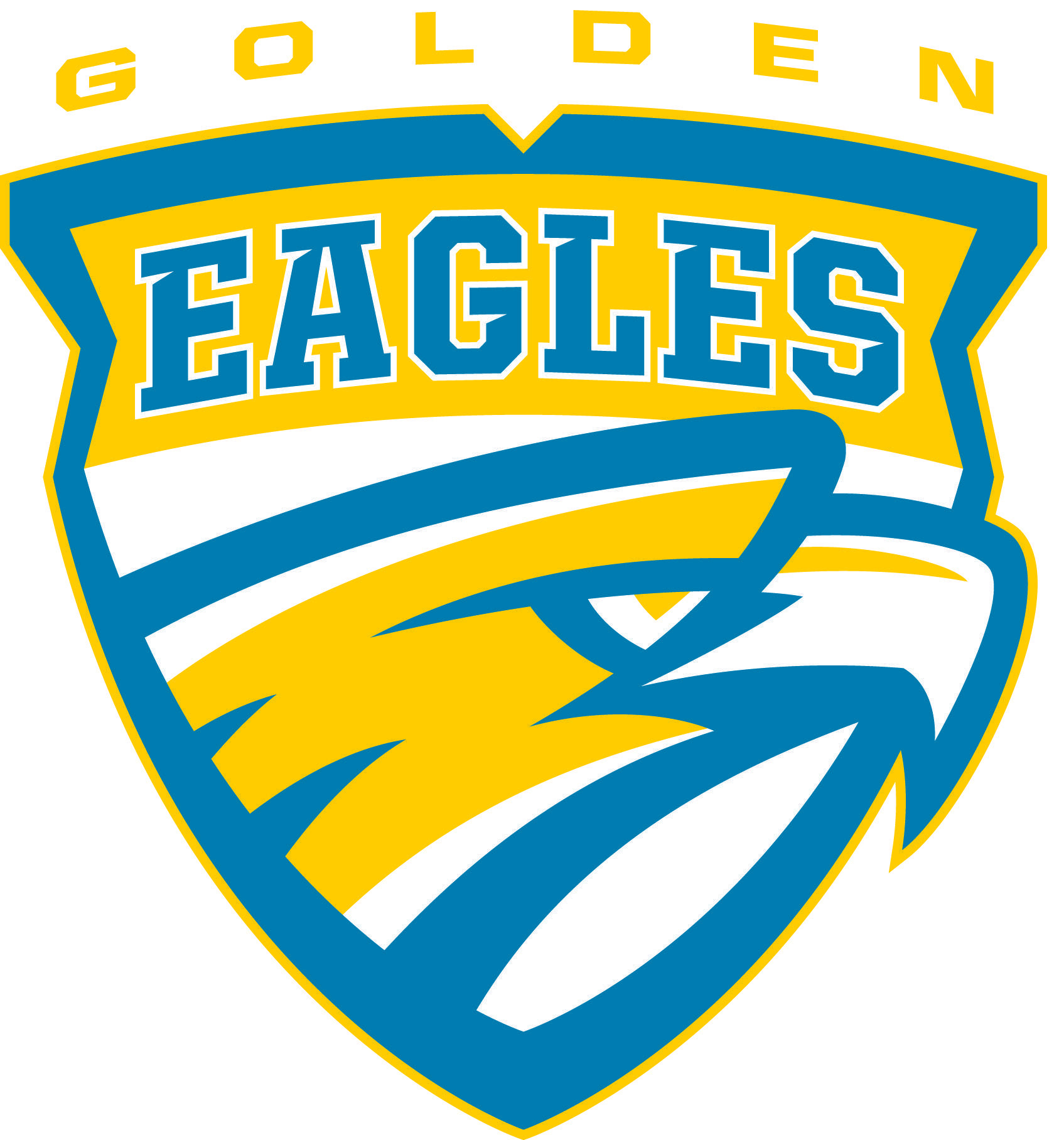 Yellow and Blue Eagle Logo - Athletic Logos - Holy Family Catholic Schools
