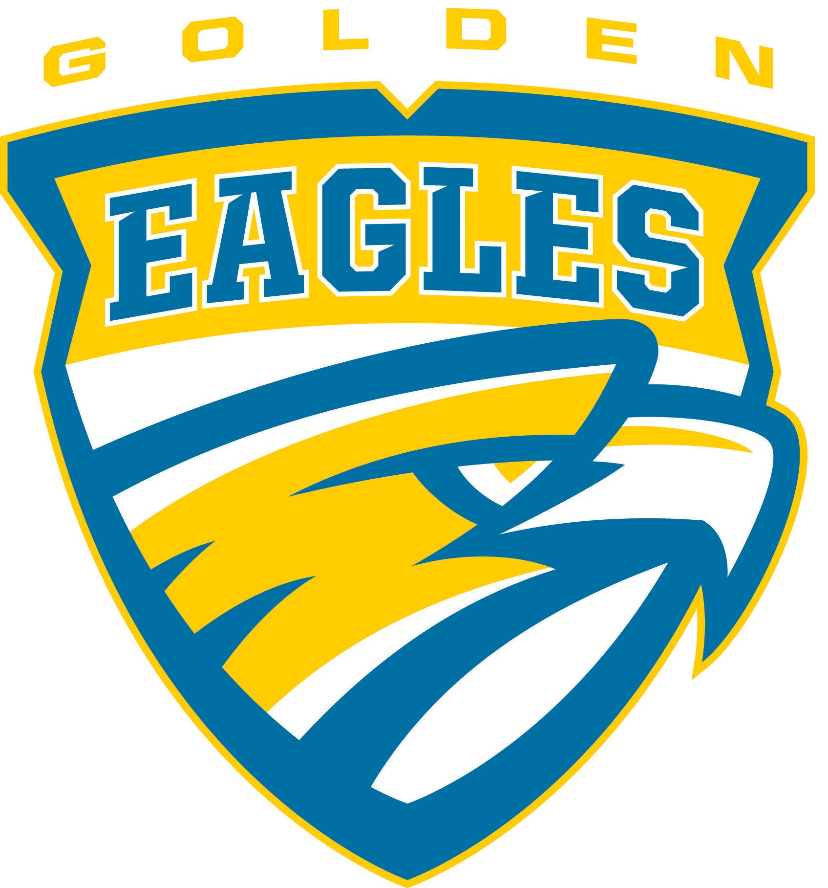 Yellow and Blue Eagle Logo - Athletic Logos - Holy Family Catholic Schools