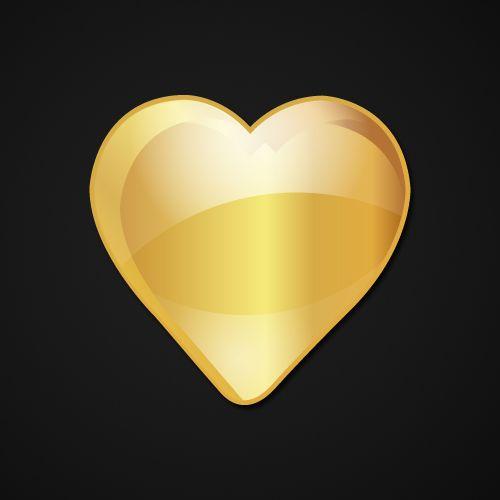 Gold Heart Logo - Simple Gold Heart web design - freelancelogodesign.com