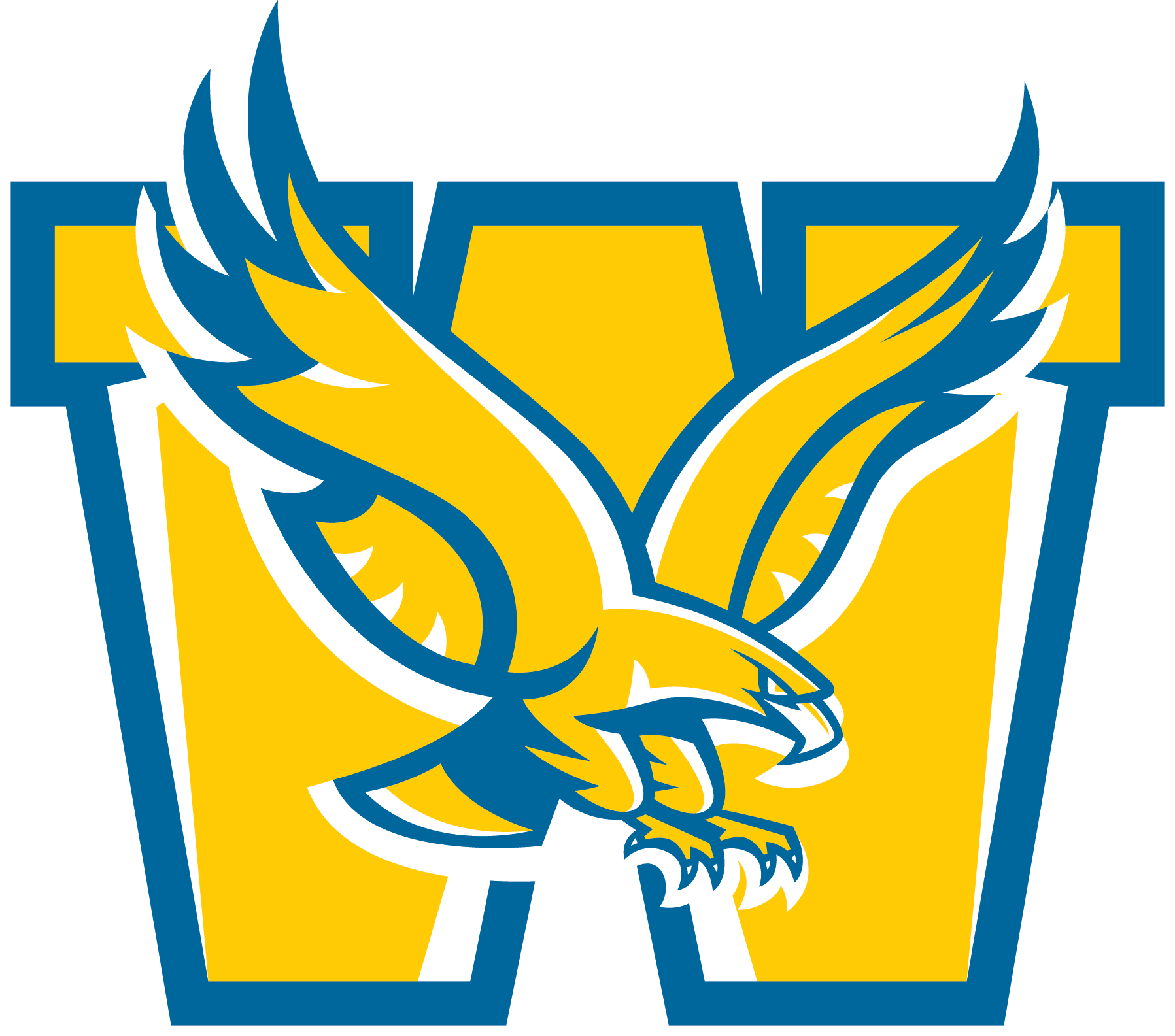 Yellow and Blue Eagle Logo - Athletic Logos - About Us - Holy Family Catholic Schools