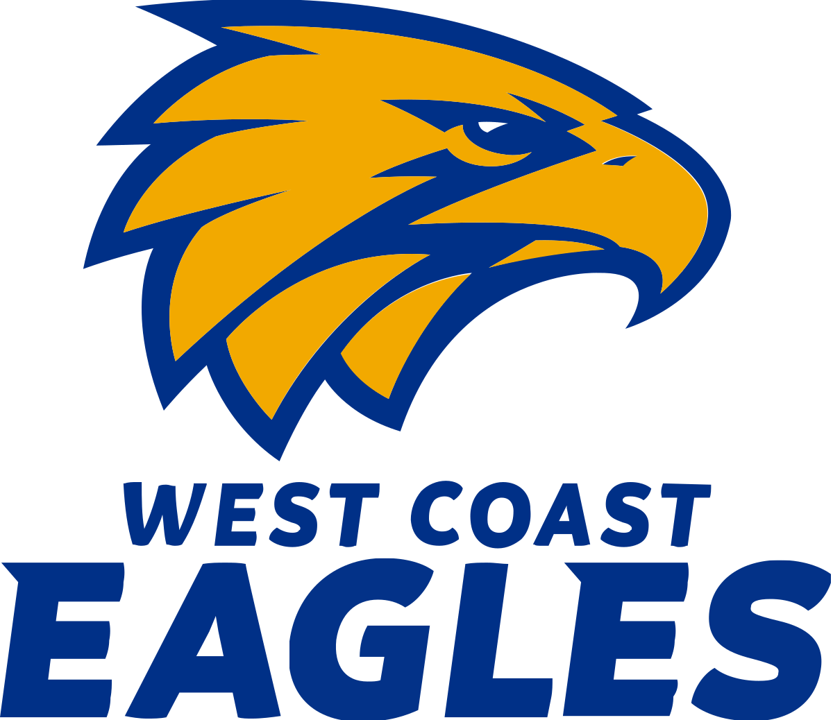 Yellow and Blue Eagle Logo - West Coast Eagles