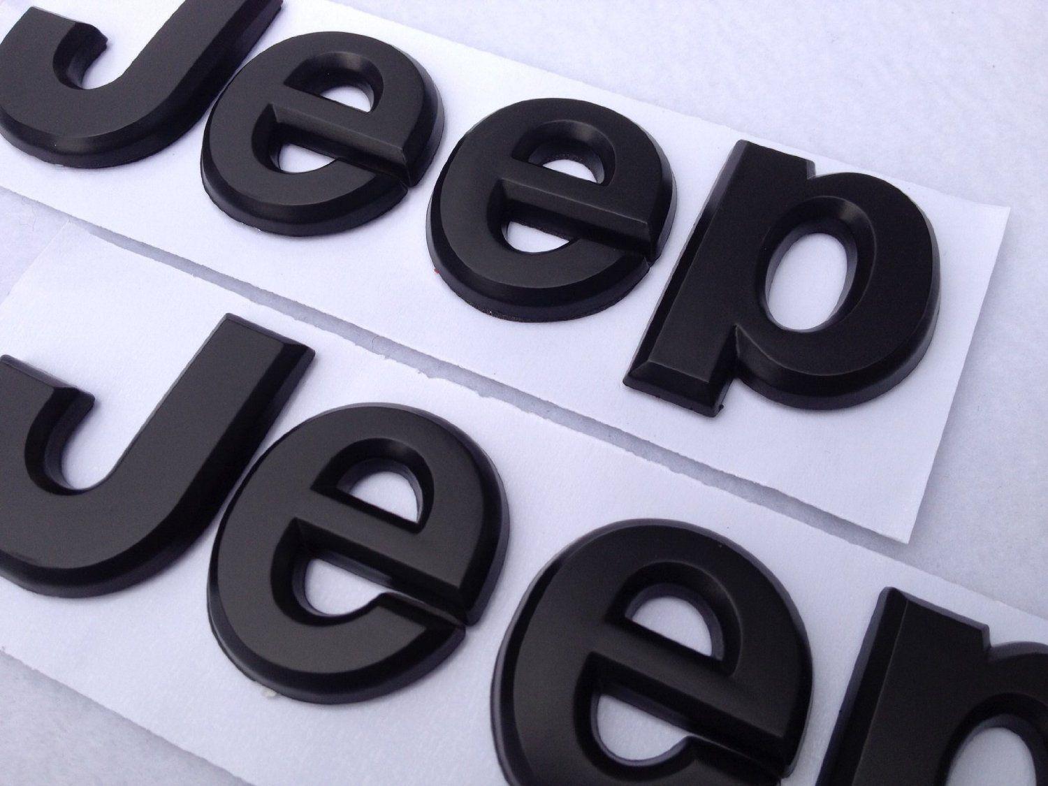 Jeep Unlimited Logo - 2PCS× Flat Matte Black JEEP Emblem Logo Stickers