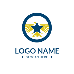 Yellow Blue Eagle Logo - Free Eagle Logo Designs | DesignEvo Logo Maker
