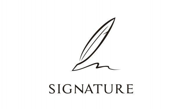 Black and White Quill Logo - Quill signature logo design inspiration Vector