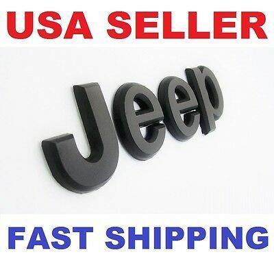 Jeep Unlimited Logo - NEW 3D JEEP Matte Black Letters Emblem Logo Sticker Cherokee ...