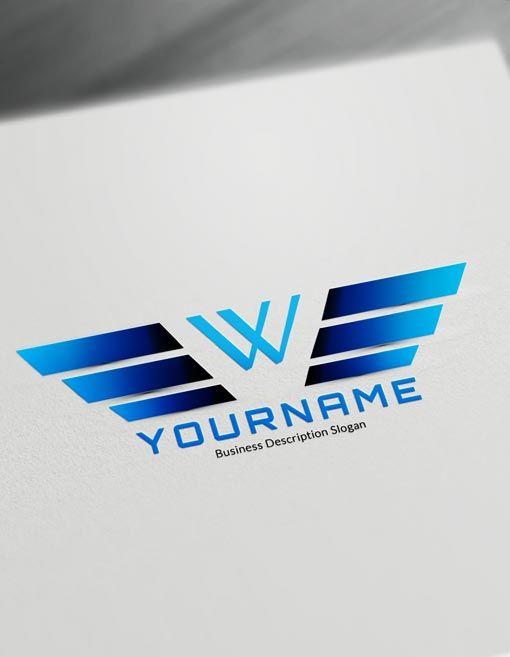 Blue Wings Logo - Wings Logo maker - Make a logo with DesignFreeLogoOnline