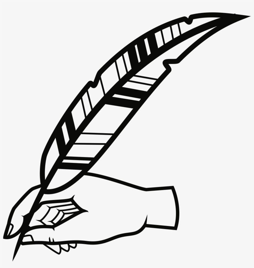 Black and White Quill Logo - Hand With Quill Pen Vector Black And White