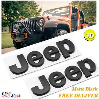 Jeep Unlimited Logo - NEW 3D JEEP Matte Black Letters Emblem Logo Sticker Cherokee ...