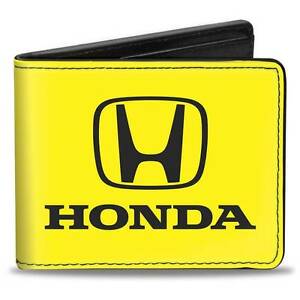Yellow H Logo - Men Wallet Bifold Honda H Civic Pilot Accord Logo Yellow Black
