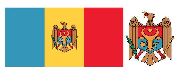 Yellow and Blue Eagle Logo - Flag of Moldova | Britannica.com