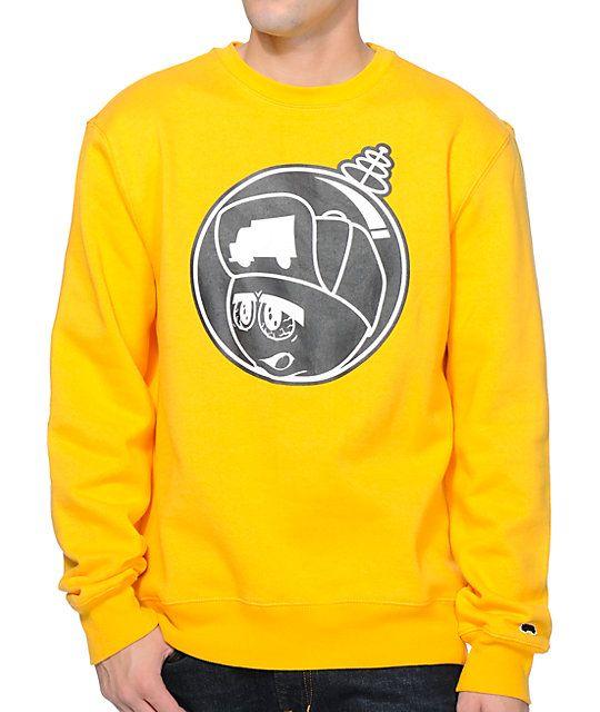 Trukfit the Crew Logo - Trukfit Martian Yellow Crew Neck Sweatshirt | Zumiez