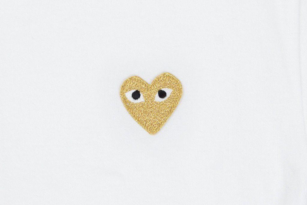 Gold Heart Logo - Comme des Garcons PLAY Gold Heart T-Shirt - White – Feature Sneaker ...