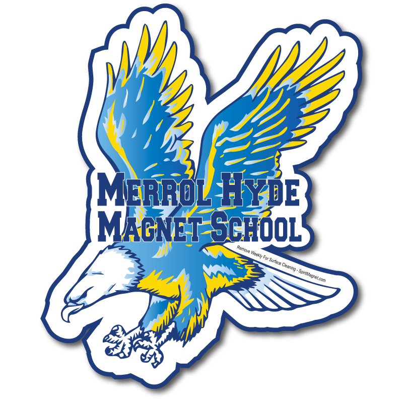 Yellow and Blue Eagle Logo - School Logo Designs for Magnets & Spirit Wear Fundraising