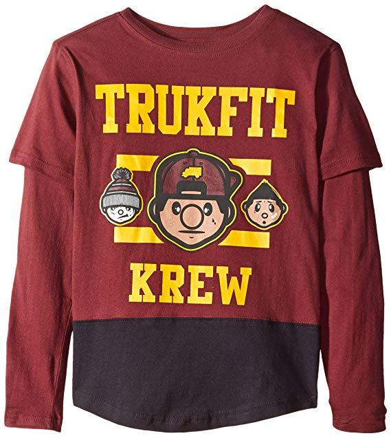 Trukfit the Crew Logo - TRUKFIT Big Boys' Crew Slider, Tawny Port, Small 8: Amazon.in