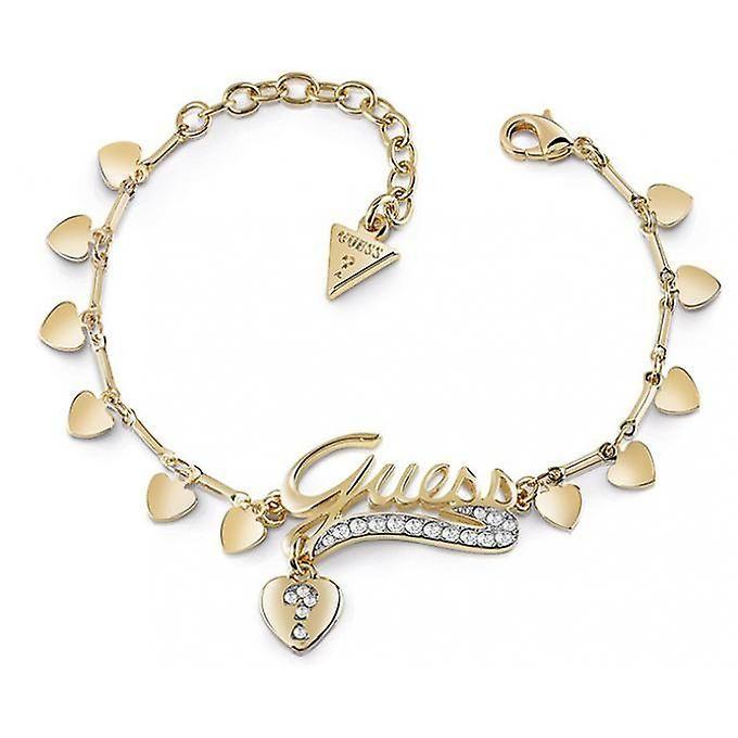 Gold Heart Logo - Strap Guess UBB85139 Metal gold chain heart Logo Guess